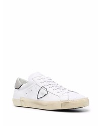 weiße Leder niedrige Sneakers von Philippe Model Paris