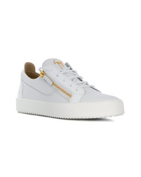 weiße Leder niedrige Sneakers von Giuseppe Zanotti Design