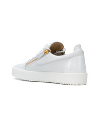 weiße Leder niedrige Sneakers von Giuseppe Zanotti Design