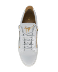 weiße Leder niedrige Sneakers von Giuseppe Zanotti Design