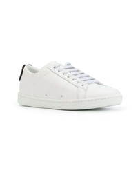 weiße Leder niedrige Sneakers von Saint Laurent