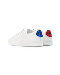 weiße Leder niedrige Sneakers von Saint Laurent