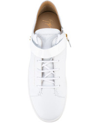 weiße Leder niedrige Sneakers von Giuseppe Zanotti Design