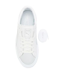 weiße Leder niedrige Sneakers von Puma