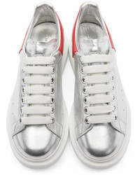 weiße Leder niedrige Sneakers von Alexander McQueen