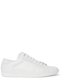 weiße Leder niedrige Sneakers von Saint Laurent