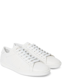 weiße Leder niedrige Sneakers von Saint Laurent