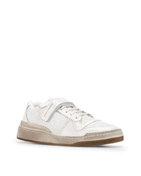 weiße Leder niedrige Sneakers von Saint Laurent