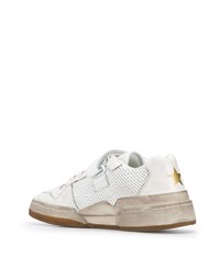 weiße Leder niedrige Sneakers von Saint Laurent