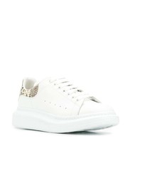 weiße Leder niedrige Sneakers von Alexander McQueen