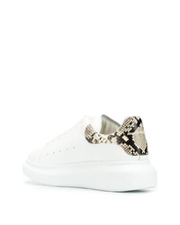 weiße Leder niedrige Sneakers von Alexander McQueen