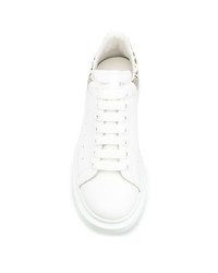 weiße Leder niedrige Sneakers von Alexander McQueen