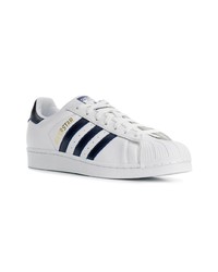 weiße Leder niedrige Sneakers von adidas