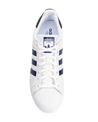 weiße Leder niedrige Sneakers von adidas