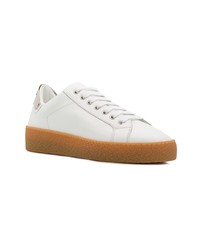 weiße Leder niedrige Sneakers von DSQUARED2