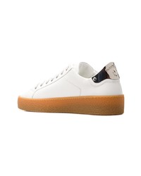 weiße Leder niedrige Sneakers von DSQUARED2