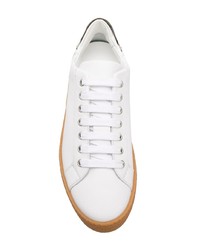 weiße Leder niedrige Sneakers von DSQUARED2