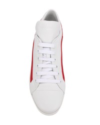 weiße Leder niedrige Sneakers von Prada