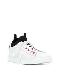 weiße Leder niedrige Sneakers von DSQUARED2