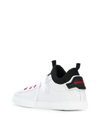 weiße Leder niedrige Sneakers von DSQUARED2