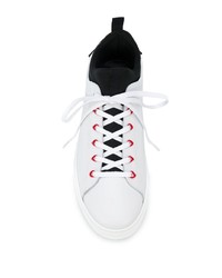 weiße Leder niedrige Sneakers von DSQUARED2