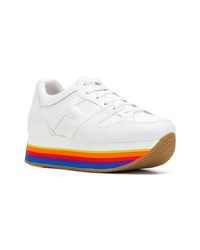 weiße Leder niedrige Sneakers von Hogan