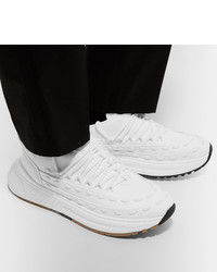 weiße Leder niedrige Sneakers von Bottega Veneta