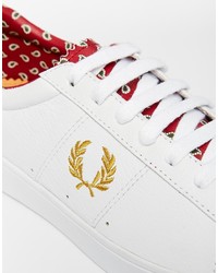 weiße Leder niedrige Sneakers von Fred Perry