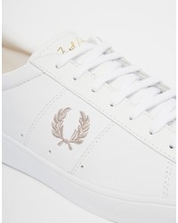 weiße Leder niedrige Sneakers von Fred Perry