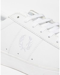 weiße Leder niedrige Sneakers von Fred Perry