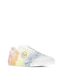 weiße Leder niedrige Sneakers von Philipp Plein