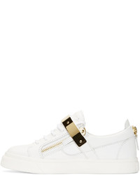 weiße Leder niedrige Sneakers von Giuseppe Zanotti