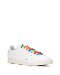 weiße Leder niedrige Sneakers von adidas by Stella McCartney