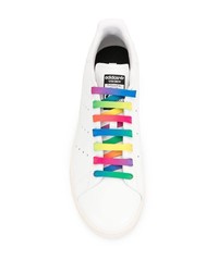 weiße Leder niedrige Sneakers von adidas by Stella McCartney