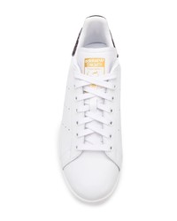 weiße Leder niedrige Sneakers von adidas