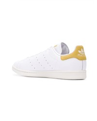 weiße Leder niedrige Sneakers von adidas