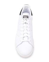 weiße Leder niedrige Sneakers von adidas