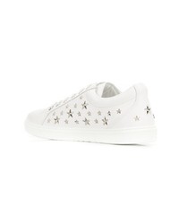 weiße Leder niedrige Sneakers von Jimmy Choo