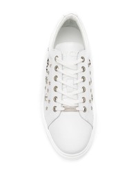 weiße Leder niedrige Sneakers von Jimmy Choo