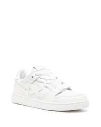 weiße Leder niedrige Sneakers von A Bathing Ape