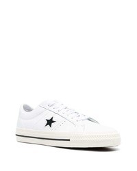 weiße Leder niedrige Sneakers von Converse