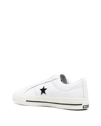 weiße Leder niedrige Sneakers von Converse