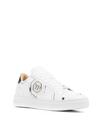 weiße Leder niedrige Sneakers von Philipp Plein