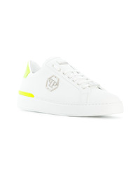 weiße Leder niedrige Sneakers von Philipp Plein