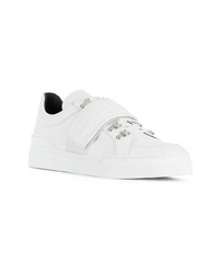 weiße Leder niedrige Sneakers von Balmain