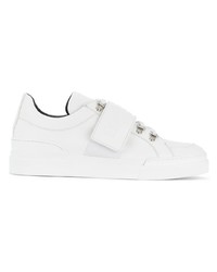 weiße Leder niedrige Sneakers von Balmain