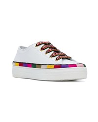 weiße Leder niedrige Sneakers von Etro