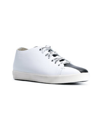 weiße Leder niedrige Sneakers von Leather Crown