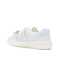 weiße Leder niedrige Sneakers von Versace