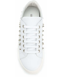 weiße Leder niedrige Sneakers von Les Hommes